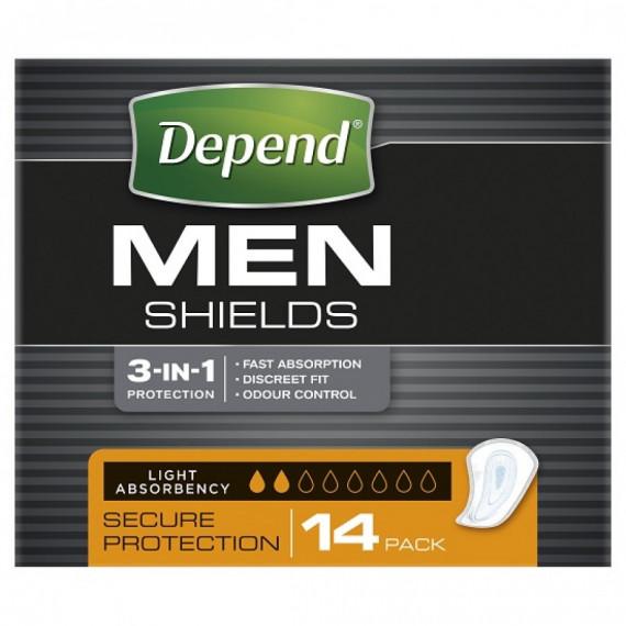 Depend Men Shields 14 Pack discreet bladder protection – Pharmacy Direct