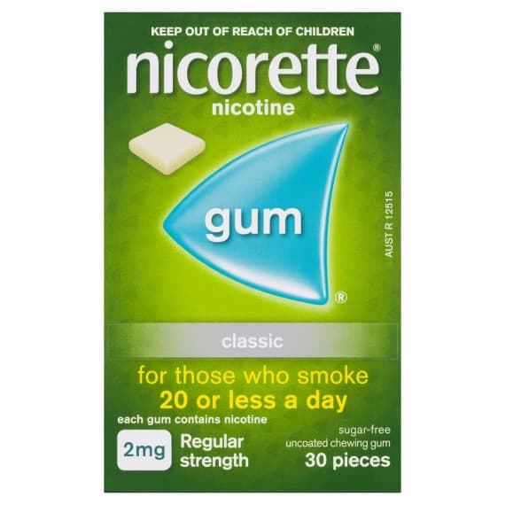 Nicorette Gum 2mg 30 Pack for Quit Smoking - Pharmacy Direct