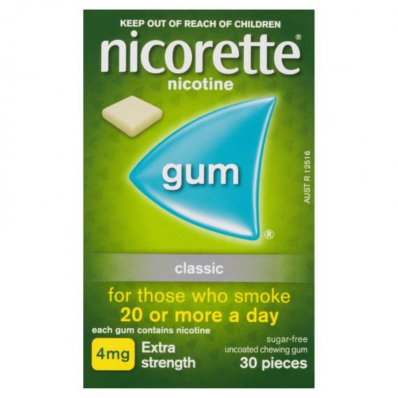 Nicorette Gum Classic Extra Strength 4mg 30 Pack - Shop Pharmacy Direct