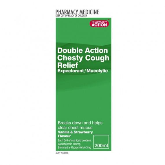 Buy Pharmacy Action Double Action Chesty Cough Relief 200ml Online Pharmacy Direct AU