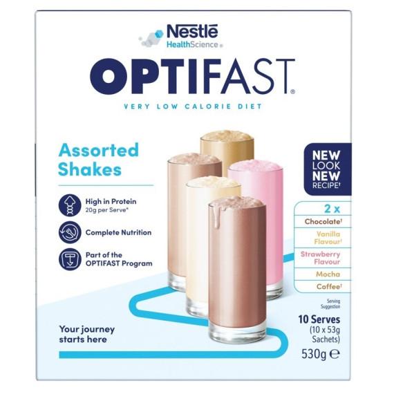 Buy Optifast VLCD Assorted Shake Pack 10 x 53g Expiry Date 17/02/26 Online Pharmacy Direct AU