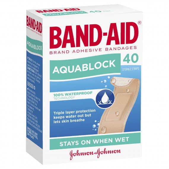 Band-Aid AquaBlock Regular 40 Strips Waterproof Protection at Pharmacy Direct