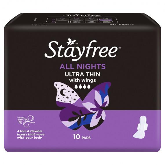 Stayfree Ultra Thin All Nights Pads with Wings 10 pack - Pharmacy Direct