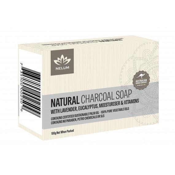 Nelum Natural Soap Bar Charcoal Lavender And Eucalyptus 100g