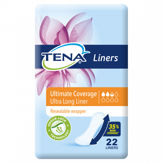 Tena Liners Ultimate Coverage Ultra Long Liner 22 Pack