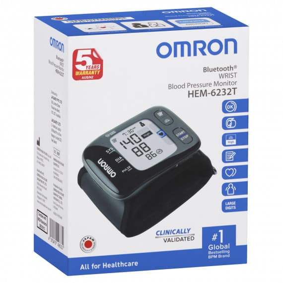 Omron Bluetooth Wrist Blood Pressure Monitor HEM 6232T
