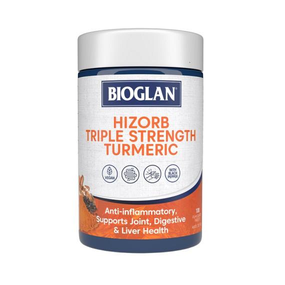 Buy Bioglan Hi Zorb Triple Strength Turmeric 100 Tablets Online Pharmacy Direct AU