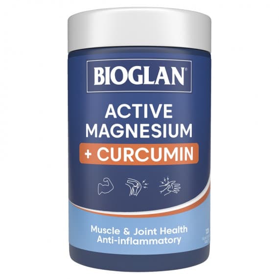 Bioglan Active Magnesium Plus Curcumin 120 Tablets for muscle and joint support – Pharmacy Direct
