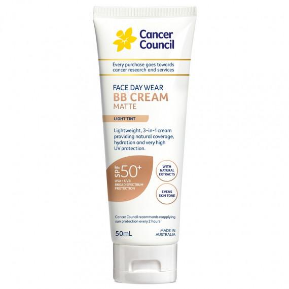 Cancer Council Face Day Wear BB Cream Matte SPF 50 Plus Light Tint 50ml