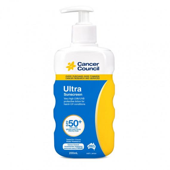 Cancer Council Ultra Sunscreen SPF50+ Pump 200ml