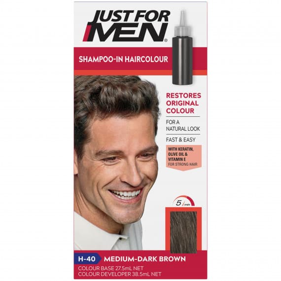 Buy Just For Men Shampoo In Hair Colour Medium Dark Brown Online Pharmacy Direct AU