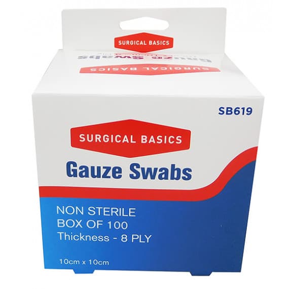 Buy Surgical Basics Non Sterile Gauze Swabs 10cm X 10cm 100 Pack Online Pharmacy Direct AU