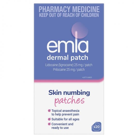 Emla 5% Patch 20 patches numbing relief local anaesthetic – Pharmacy Direct