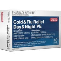 Pharmacy Action Cold and Flu Relief PE Day and Night 48 Tablets
