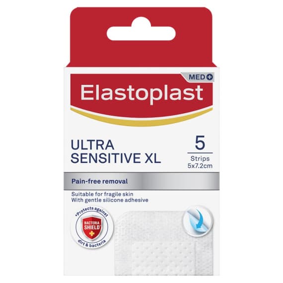 Elastoplast Silicone Soft XL Plasters 5 Strips for sensitive skin - Pharmacy Direct