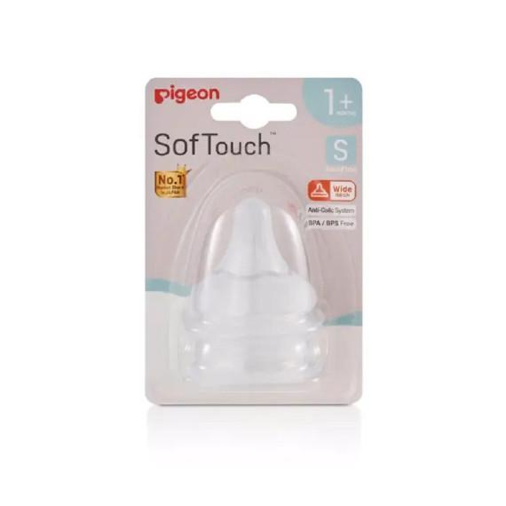 Pigeon Softouch Peristaltic Plus Wide Neck Teat 2-Pack S Flow - Safe and gentle feeding at Pharmacy Direct