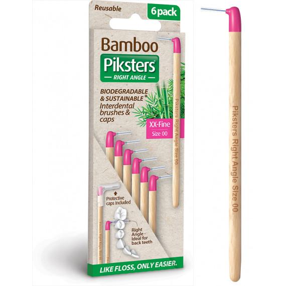 Piksters Bamboo Right Angle Interdental Brush Size 00 6 Pack