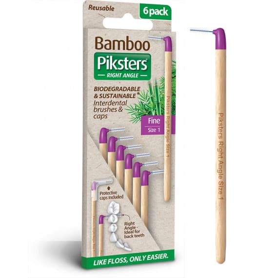Piksters Bamboo Right Angle Interdental Brush Size 1 6 Pack