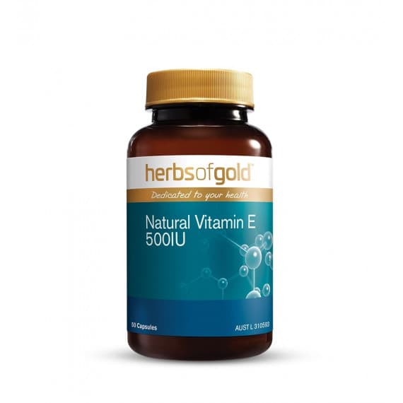 Herbs of Gold Natural Vitamin E 500IU Capsules for antioxidant support at Pharmacy Direct