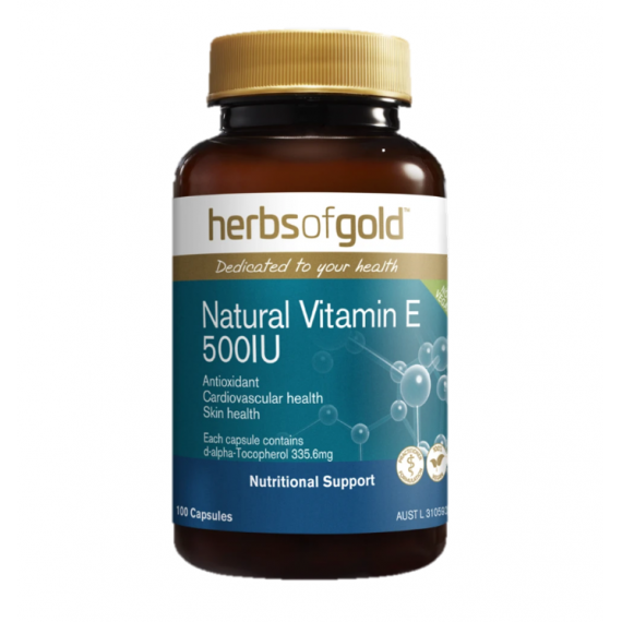 Herbs of Gold Vitamin E 500IU 100 Capsules at Pharmacy Direct