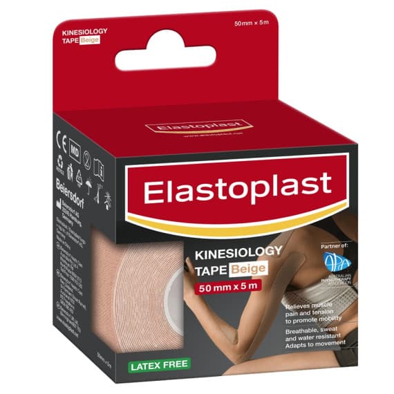 Elastoplast Sport Kinesiology Tape Flesh 5cm x 5m for muscle support - Pharmacy Direct