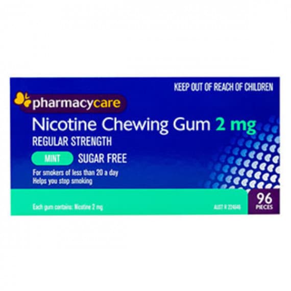 Pharmacy Care Nicotine Gum 2mg Mint 96 Pack