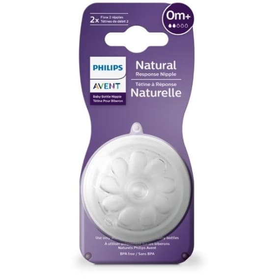 Avent Natural Teat Newborn Flow 0m Plus 2 Pack - Soft Feeding - Pharmacy Direct