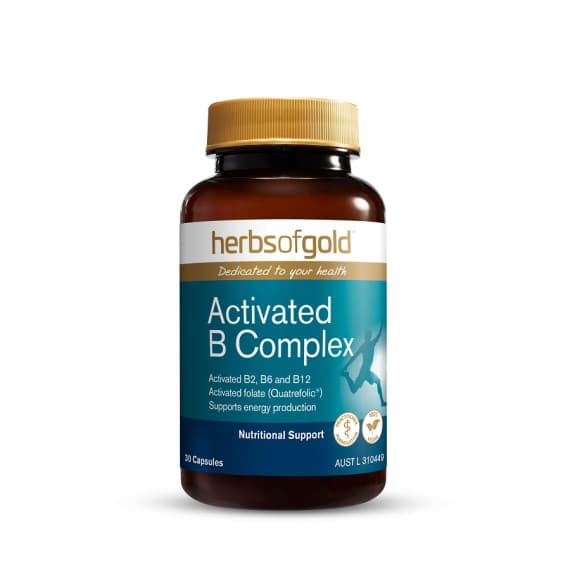 Herbs of Gold Activated B Complex 30 Capsules - Boost Vitality - Pharmacy Direct