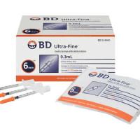BD Ultra Fine Insulin Syringe 0.3 mL 31G 0.25 mm × 6 mm ARTG 324900 Single Syringe  Pack of 10  Box of 100