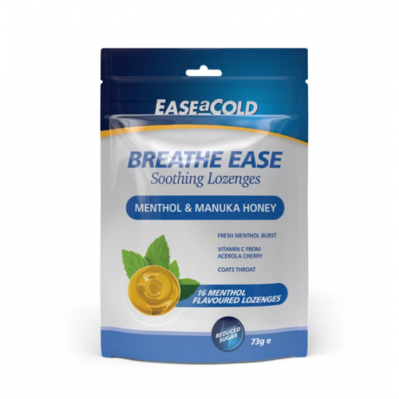 Ease A Cold Breathe Ease Menthol & Manuka Honey Lozenges 16 Lozenges