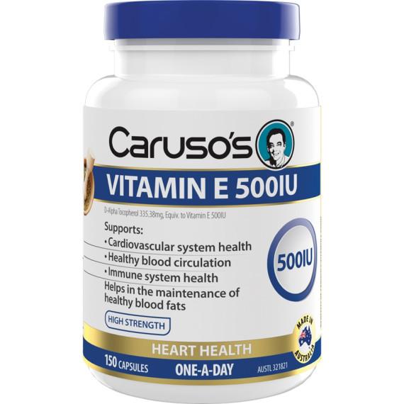 Carusos Vitamin E 500IU 150 Capsules