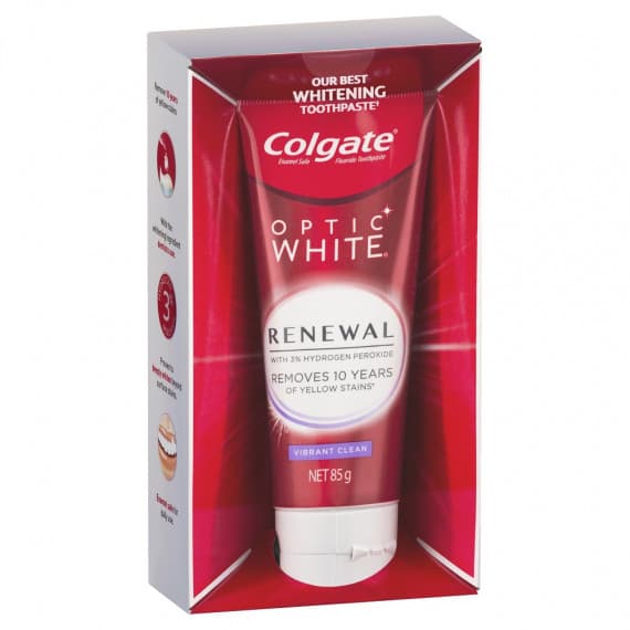 Colgate Optic White Renewal Whitening Toothpaste 85g - Fresh Clean - Pharmacy Direct