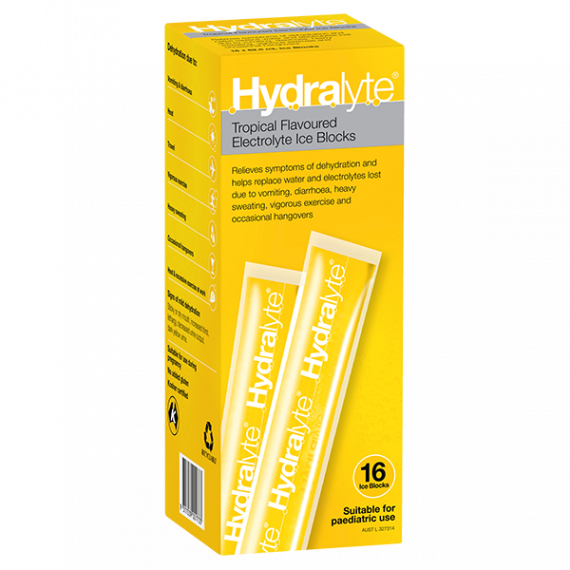 Buy Hydralyte Electrolyte Ice Blocks Tropical 16 X 62.5ml Pack Online Pharmacy Direct AU