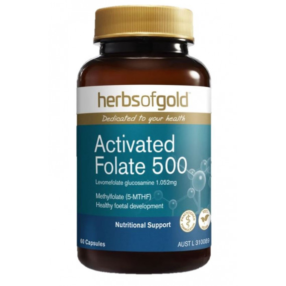 Herbs of Gold Activated Folate 500 60 Capsules - Support Your Health - Pharmacy Direct
