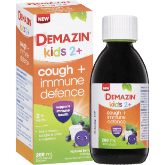 Demazin Kids 2+ Cough Syrup - Effective Relief and Immune Defence - Pharmacy Direct