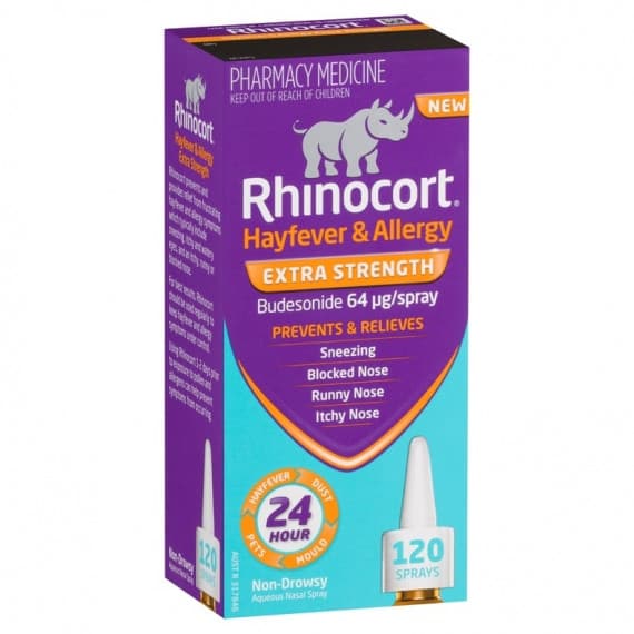 Buy Rhinocort Hayfever And Allergy Extra Strength Nasal Spray 64mcg 120 Doses Online Pharmacy Direct AU