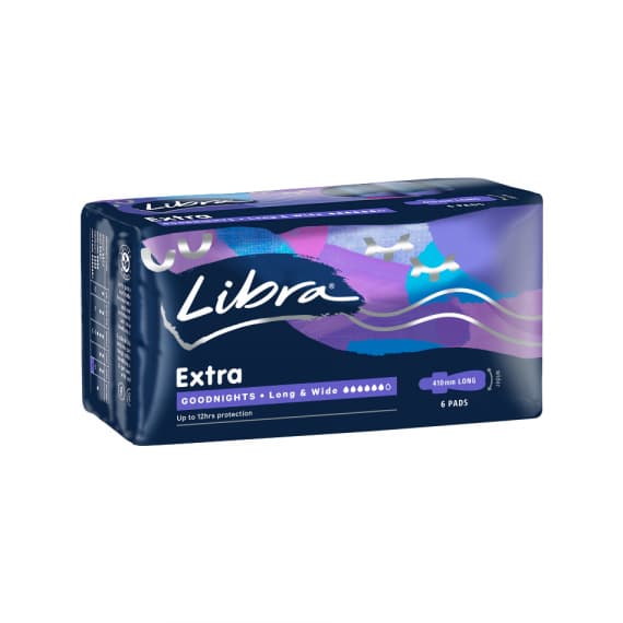 Libra Extra Goodnights Pads Long and Wide with Wings - Reliable Protection - Pharmacy Direct
