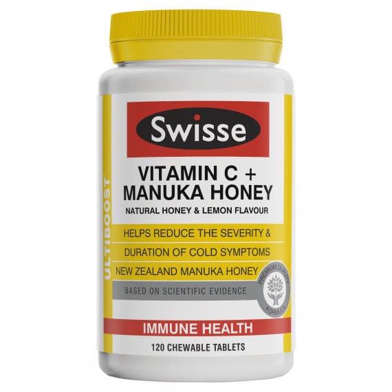 Swisse Ultiboost Vitamin C Plus Manuka Honey 120 Tablets - Immunity & Wellness - Pharmacy Direct