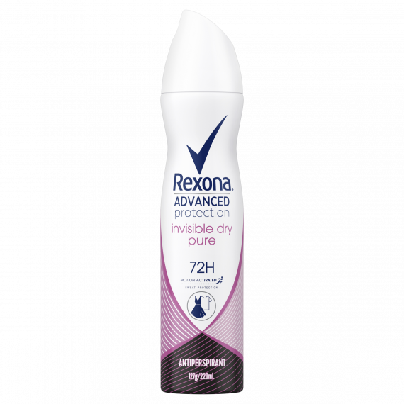 Rexona Women Advanced Protection Invisible Dry Pure Antiperspirant Aerosol 220ml