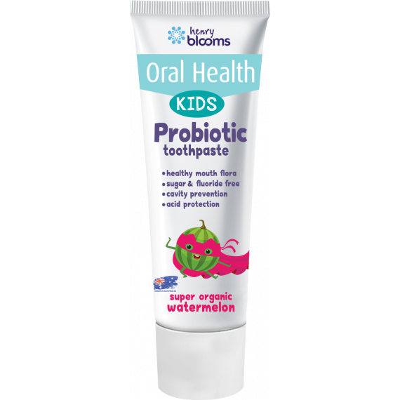 Henry Blooms Kids Probiotic Toothpaste Super Organic Watermelon 50g