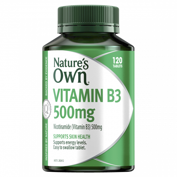 Nature's Own Vitamin B3 500mg Tablets - Energy & Skin Support at Pharmacy Direct