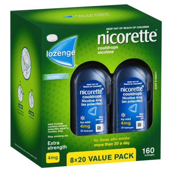 Buy Nicorette Cool Drops Lozenges Icy Mint Extra Strength 8 x 20 Pack Online Pharmacy Direct AU