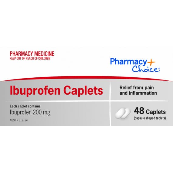 Pharmacy Choice Ibuprofen 48 Caplets - Effective Pain Relief - Pharmacy Direct