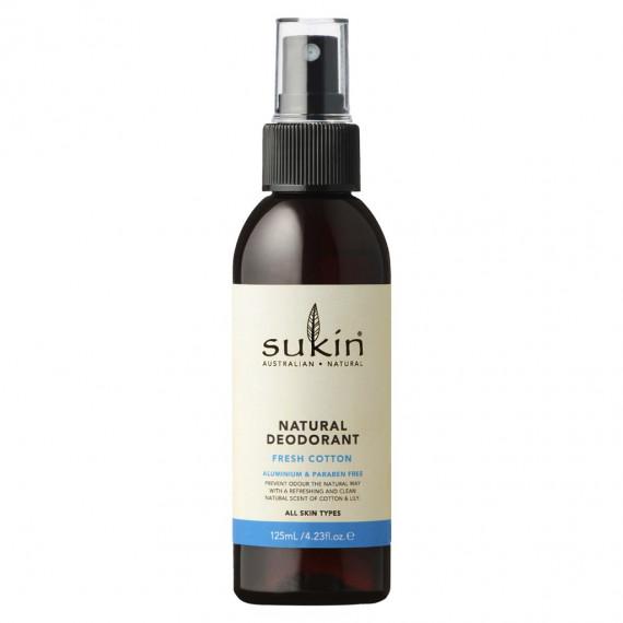 Sukin Natural Deodorant Fresh Cotton 125ml - Natural Odour Protection - Pharmacy Direct
