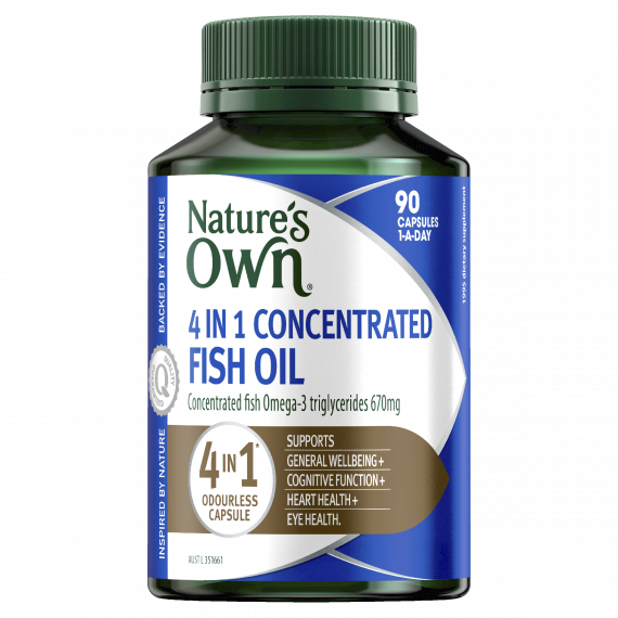 Nature's Own 4-in-1 Concentrated Fish Oil Odourless 90 Capsules at Pharmacy Direct