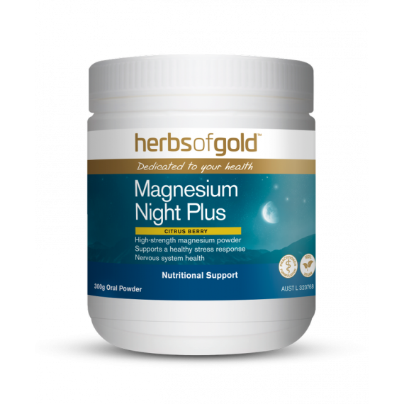 Herbs of Gold Magnesium Night Plus 300g - Sleep and Muscle Support - Pharmacy Direct