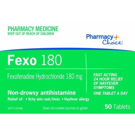 Buy Pharmacy Choice Fexofenadine 180mg 50 Tablets Online Pharmacy Direct AU