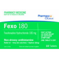 Pharmacy Choice Fexofenadine 180mg 10 Tablets