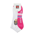 Sox and Lox Ladies Sports Cushioned Anklet Arch Support Socks White/Pink Size 3 to 9
