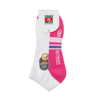 Sox and Lox Ladies Sports Cushioned Anklet Arch Support Socks White/Pink Size 3 to 9